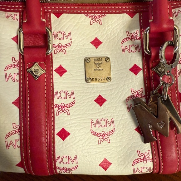 MCM Authentic mini pink white bag Boston - Picture 7 of 16